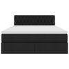 vidaXL Seng med opbevaring og madras Sort 140 x 190 cm Konstrueret tr&aelig;