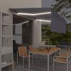 vidaXL markise m. gardin+LED+vindsensor 4,5x3 m automatisk bl&aring; og hvid