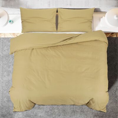 vidaXL sengetøj 140x200 cm bomuld gråbrun