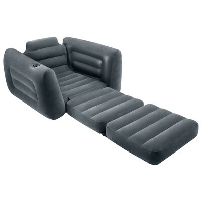 Intex oppustelig stol 117x224x66 cm mørkegrå