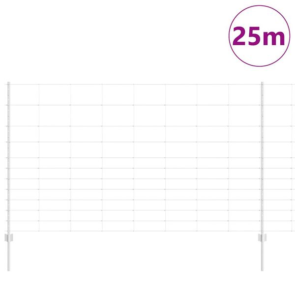 vidaXL Hegn med post S&oslash;lv 1,4 x 25 m St&aring;l