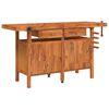 vidaXL arbejdsbord m. skuffer + skruestik 162x62x83 cm massivt akacie