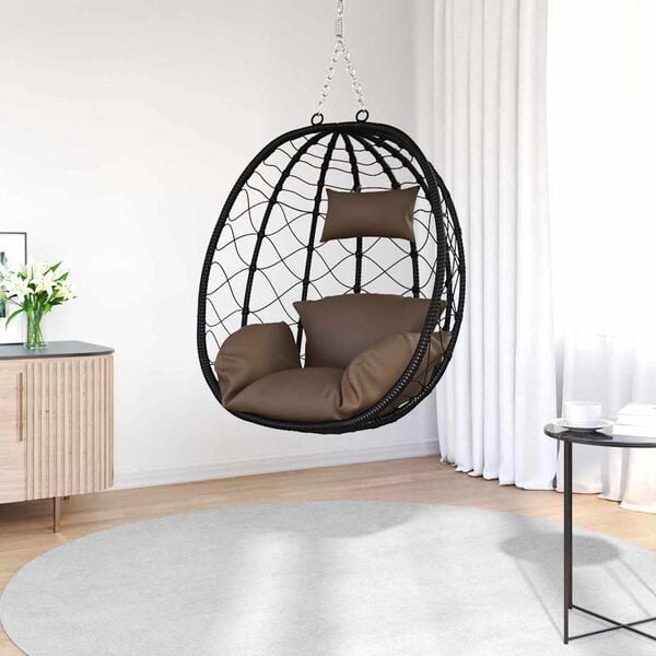 vidaXL H&aelig;ngende &aelig;ggestol Brun 91,5 x 60 x 110 cm polyrattan