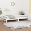 vidaXL daybed med udtræk 2x(90x200) cm massivt fyrretræ hvid