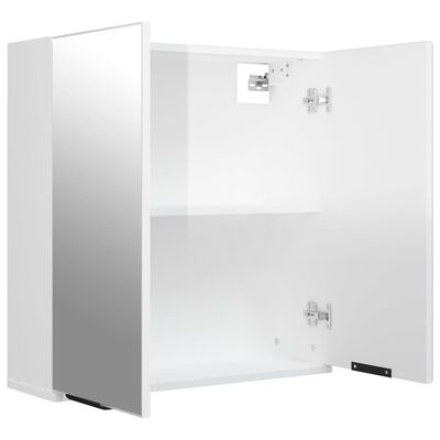 vidaXL badeværelsesskab med spejl 64x20x67 cm hvid højglans