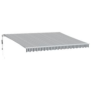 vidaXL markise m. LED 450x350 cm automatisk betjening antracitgr&aring; hvid