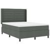 vidaXL LED Box Spring Bed med madras M&oslash;rkegr&aring; 160 x 200 cm Stof