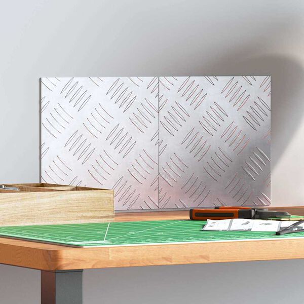 vidaXL Trappe Tread Firkantet 2 pcs S&oslash;lv 20 x 20 cm Aluminium