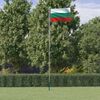 vidaXL Bulgarien flag og flagstang 6,23 m aluminium