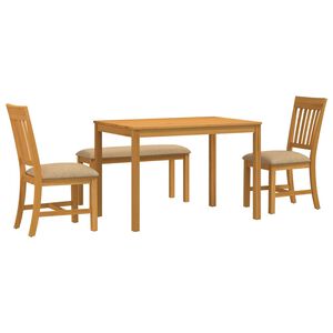 vidaXL Spisestues&aelig;t 4 stk. Beige Massivt Eg Tr&aelig;