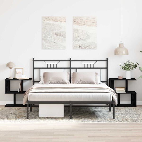 vidaXL Natskab 2 pcs Sort eg 50 x 30 x 51,5 cm Konstrueret tr&aelig;