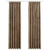 vidaXL m&oslash;rkl&aelig;gningsgardiner med kroge 2 stk. 140 x 245 cm fl&oslash;jl beige