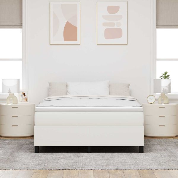 vidaXL Platform sengestel Creme 140 x 200 cm Velourstof