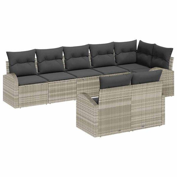 vidaXL Havesofa S&aelig;t Lysegr&aring; 55 x 55 x 37 cm polyrattan