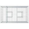 vidaXL Gabion h&oslash;jbed S&oslash;lv 100 x 60 x 55 cm Galvaniseret st&aring;l