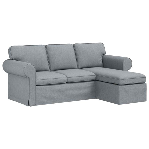 vidaXL Sofa Lysegr&aring; Samlede dimensioner: 195 x 138 x 80 cm (B x D x H)