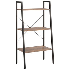 vidaXL stigereol med 3 hylder 56x35x108 cm m&oslash;rkebrun og sort