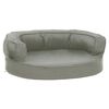 vidaXL ergonomisk hundeseng 60x42 cm h&oslash;r-look gr&aring;
