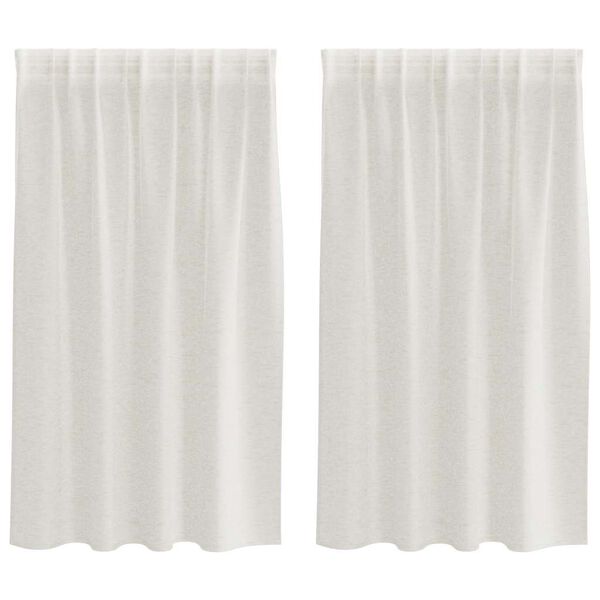 vidaXL Voile Gardin med gardiner 2 pcs Creme 140 x 140 cm Polyester