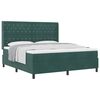 vidaXL Box spring seng med madras M&oslash;rkegr&oslash;n 180 x 200 cm Fl&oslash;jl