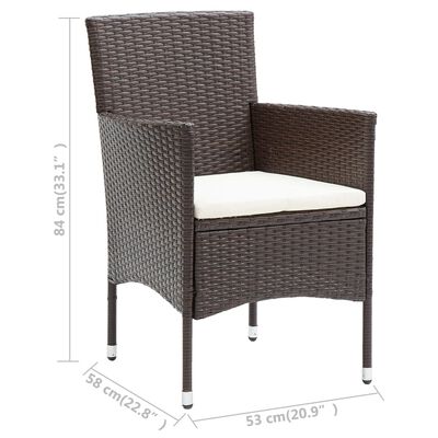 vidaXL spisebordsstole til haven 4 stk. polyrattan brun