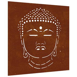 vidaXL udend&oslash;rs v&aelig;gdekoration 55x55 cm Buddha-design cortenst&aring;l