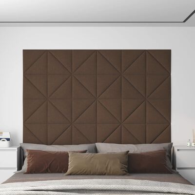 vidaXL vægpaneler 12 stk. 30x30 cm 0,54 m² stof brun