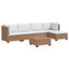 vidaXL 6 stk. Rattan Lounges&aelig;t med Puder GENDT Naturlig rattan