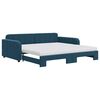 vidaXL daybed med udtr&aelig;k og madras 100x200 cm velour bl&aring;