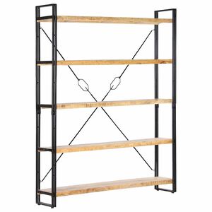 vidaXL bogreol med 5 hylder 140x30x180 cm massivt mangotr&aelig;