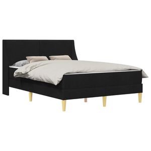 vidaXL Sengeramme med madras Sort 160 x 200 cm Polyester