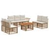vidaXL Havesofa S&aelig;t 8 stk. Naturlig og Creme Hvid polyrattan