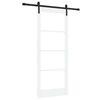 vidaXL Skyded&oslash;r ORKDAL Hvid 83 x 202 cm Massivt fyrretr&aelig; og glas