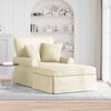 vidaXL Chaise lounge med volant Creme 91 x 157 x 91 cm Ribbet stof