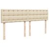 vidaXL kontinentalseng med madras 200x200 cm stof cremefarvet