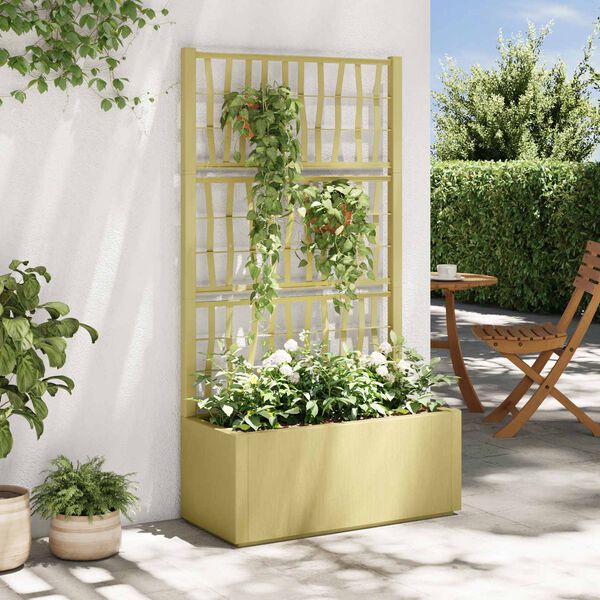 vidaXL Havekrukke med trellis Gr&oslash;n 80 x 36 x 140 cm PP