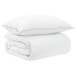 vidaXL Duvet og Pude S&aelig;t 2 stk. 135 x 200 cm Sommer 700 g/stk Hvid