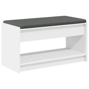 vidaXL Hallb&aelig;nk Hvid 83 x 38 x 45 cm Kunstigt tr&aelig; og stof