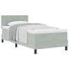 vidaXL Box spring seng med hovedg&aelig;rde Lysegr&aring; 90 x 200 cm Fl&oslash;jl