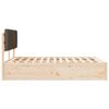 vidaXL Sengestel med Polstret Hovedgavl Gr&aring;brun 135 x 190 cm