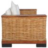 vidaXL sofasæt 2 dele med hynder naturlig rattan brun