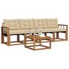 vidaXL Udend&oslash;rs sofagruppe med pude 5 pcs Naturlig og Beige
