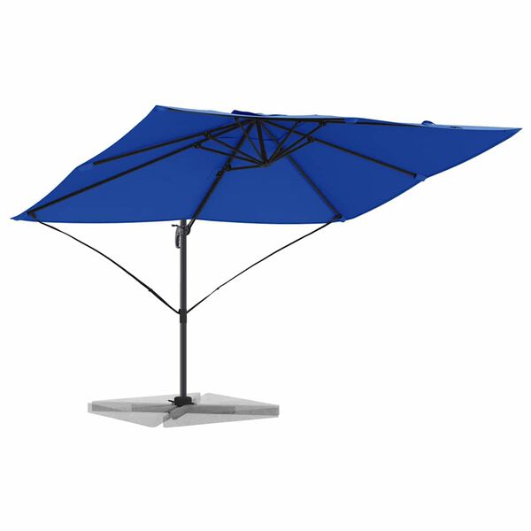 vidaXL Kantilever Roma Parasol Blå og Sort 352 x 251 x 260 cm
