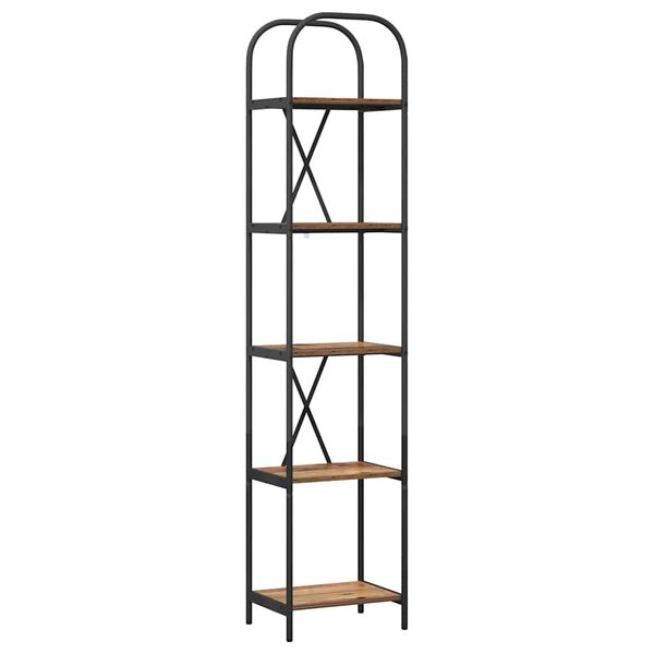 vidaXL Bogreol Gammelt tr&aelig; 40 x 30 x 183 cm Konstrueret tr&aelig;