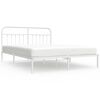 vidaXL sengeramme med sengegavl 160x200 cm metal hvid