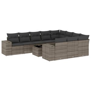 vidaXL lounges&aelig;t til haven 11 dele med hynder polyrattan gr&aring;