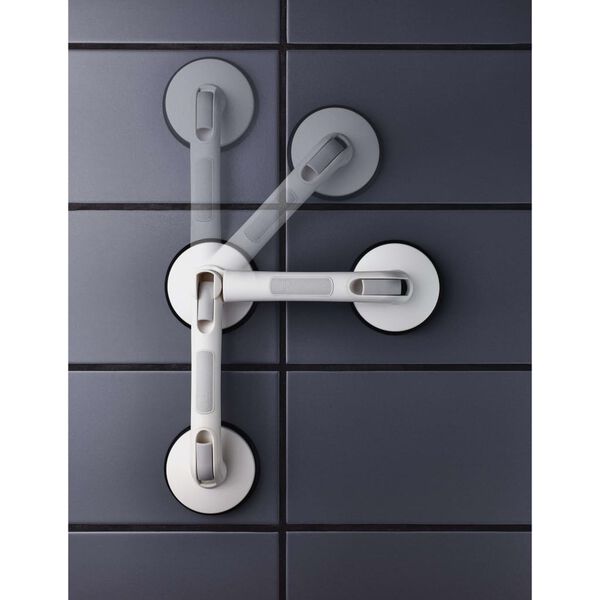 RIDDER vinklet håndgreb med sugekopper Premium hvid