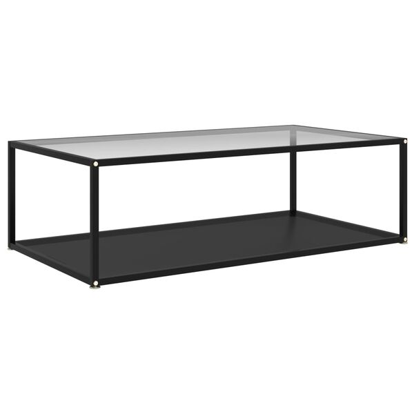vidaXL konsolbord 120x60x35 cm h&aelig;rdet glas transparent og sort