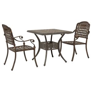 vidaXL Havebord s&aelig;t 3 pcs Bronze Gustt aluminium
