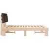 vidaXL Sengestel med Polstret Hovedgavl Gr&aring;brun 140 x 190 cm